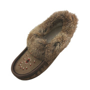 Women's Lined Rabbit Fur Moccasins (Final Clearance 5 only)