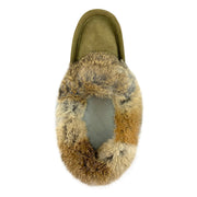 Men's Fleece Lined Suede Moccasins With Rabbit Fur