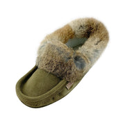 Men's Fleece Lined Suede Moccasins With Rabbit Fur