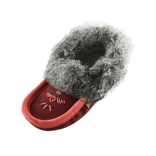 Women's Lined Rabbit Fur Moccasins (Final Clearance)
