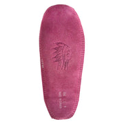 Women's Fleece Lined Rabbit Fur Fuchsia Suede Moccasins