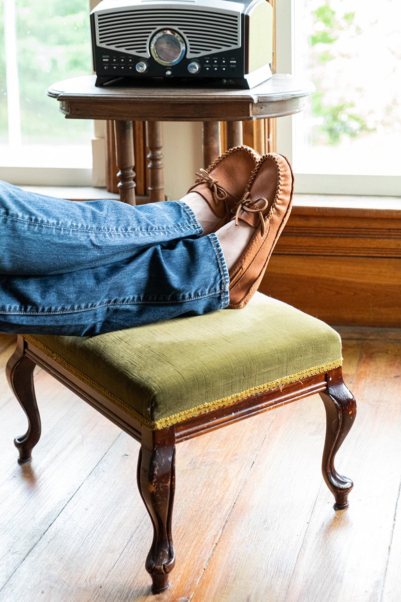 Deerskin Lined Softsole Buffalo Hide Moccasin