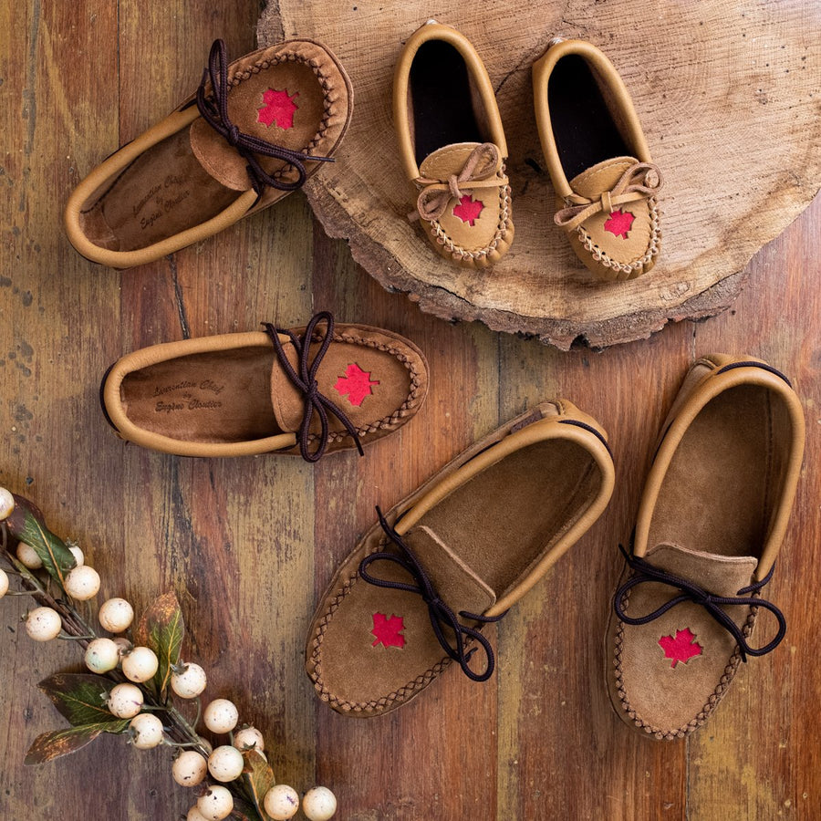 Baby & Child Maple Leaf Moccasins (Final Clearance Baby 3 & 4 only)