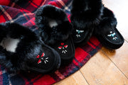 Men's Fleece Lined Suede Crepe Sole Rabbit Fur Moccasins