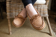 Women's Crepe Sole Floral Embossed Suede Moccasins