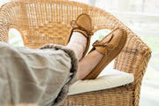 Women's Crepe Sole Moose Hide Leather Moccasins