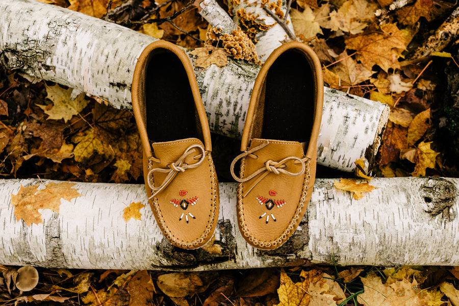 Men's Moose Hide Beaded Moccasin Shoes (Final Clearance)
