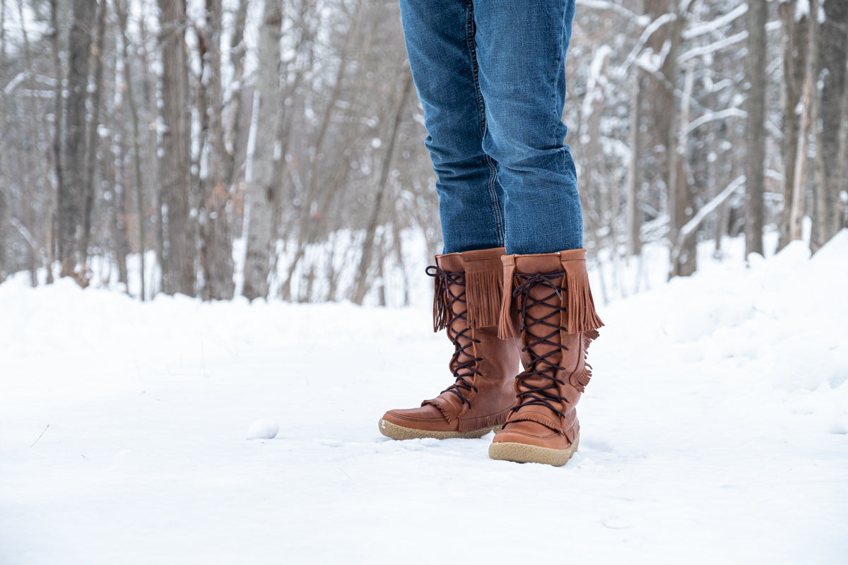 boog kleding bijstand Men's 15" Canadian Sheepskin Lined Snowshoe Lace Up Winter Boots – Leather- Moccasins