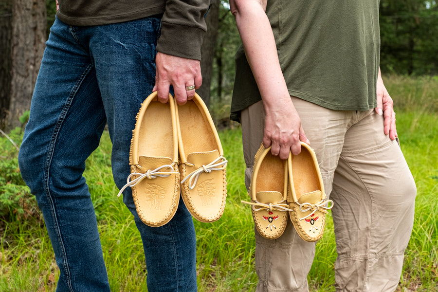 Men's Soft Sole Moose Hide Leather Moccasins