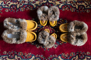 Men's Fleece Lined Suede Moccasins With Rabbit Fur