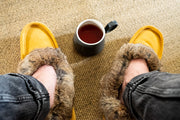 Men's Fleece Lined Suede Moccasins With Rabbit Fur