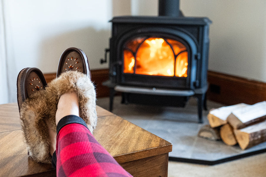 Women's Lined Rabbit Fur Moccasins (Final Clearance)