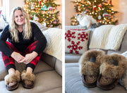 Women's Lined Rabbit Fur Moccasins (Final Clearance 5 only)