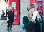 Women's FINAL CLEARANCE White Leather Lined Mittens