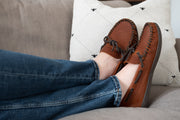 Men's Hunter Sole Wide Width Leather Moccasin Shoes