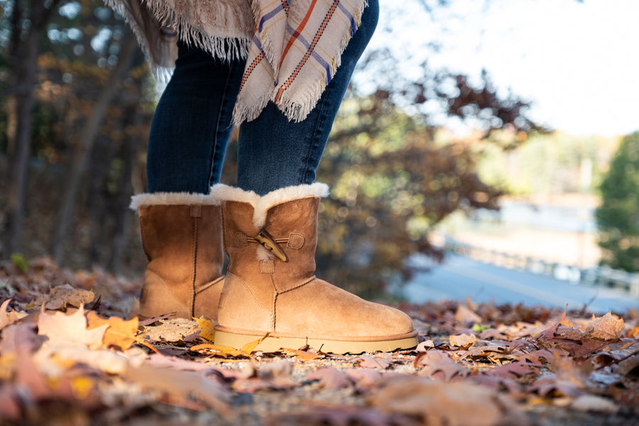 Women's CLEARANCE Sheepskin Toggle Winter Boots