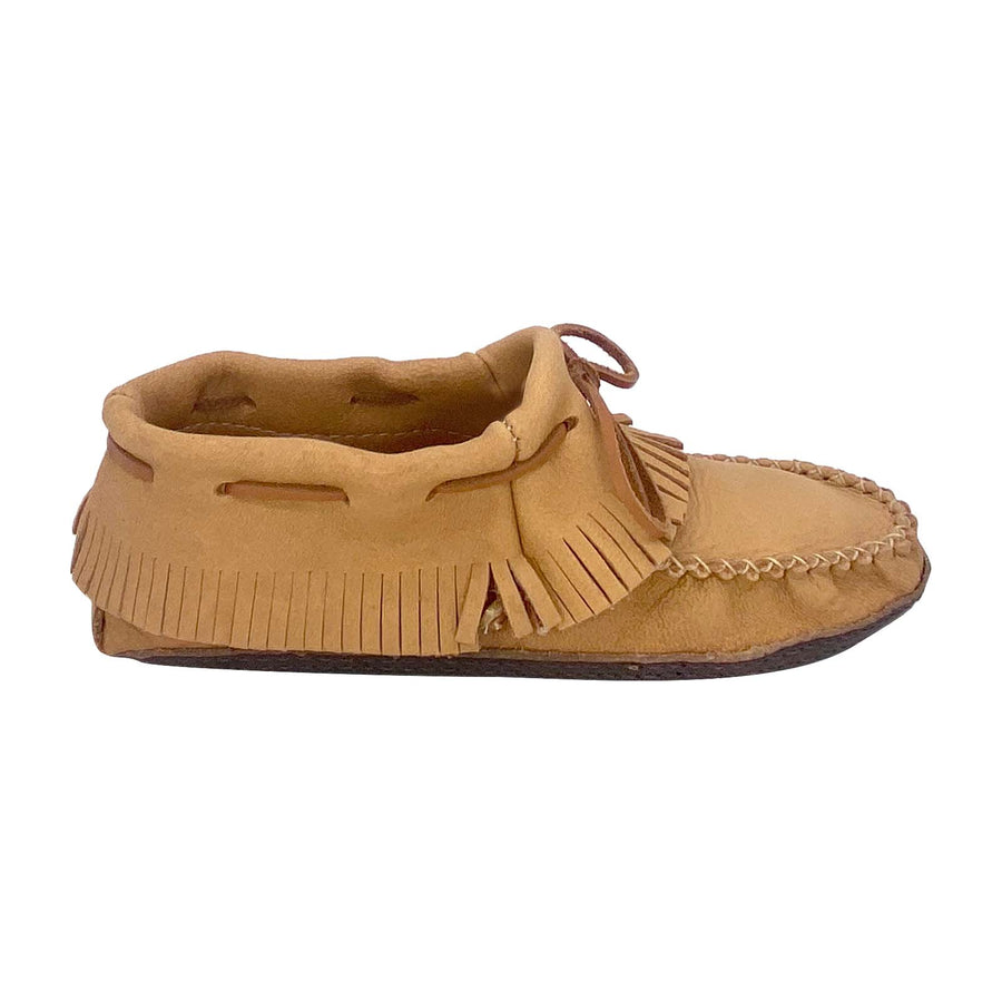 Women's Fringed Moose Hide Earthing Moccasins