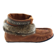 Women's Dark Tan Ankle Rabbit Fur Mukluks