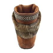 Women's Dark Tan Ankle Rabbit Fur Mukluks