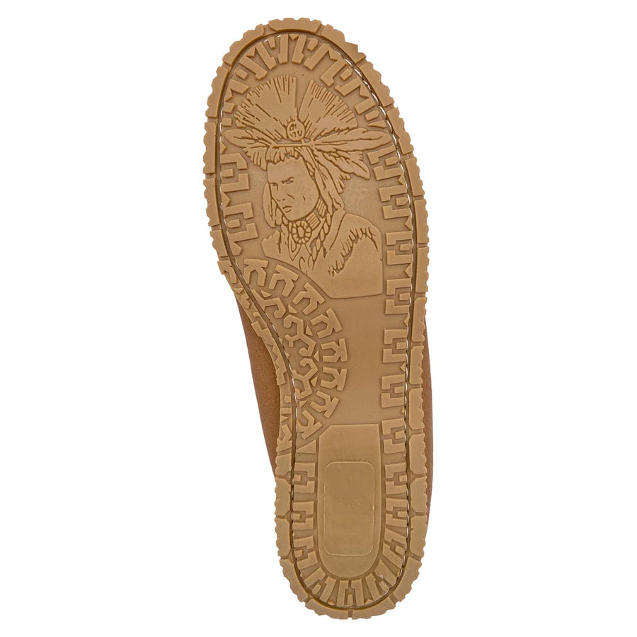 Women's Rubber Sole Beaded Moccasin Shoes