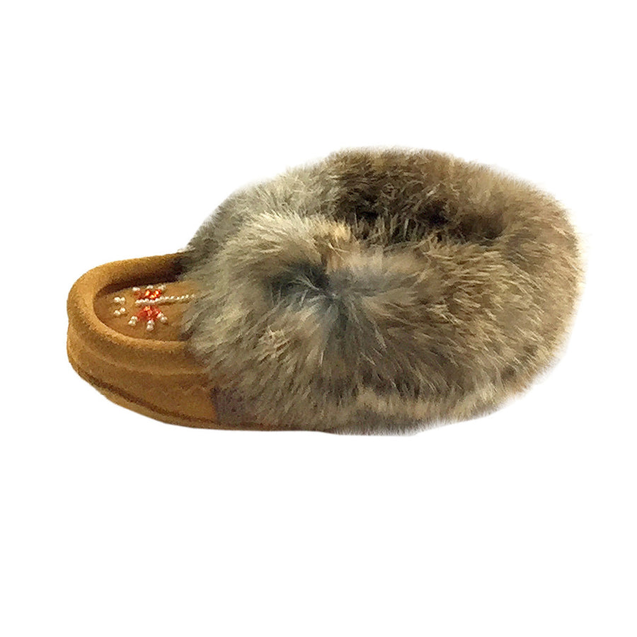 Baby Suede Lined Rabbit Fur Moccasins (Final Clearance Baby 4 & 5)
