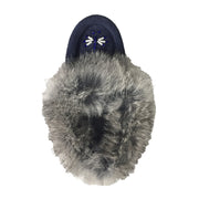Baby Soft Sole Navy Suede Rabbit Fur Moccasins (Final Clearance Baby/Toddler size 3 & 5 ONLY)