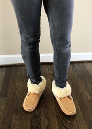 Women's Sheepskin Lined Soft Sole Moccasin Slipper Boots