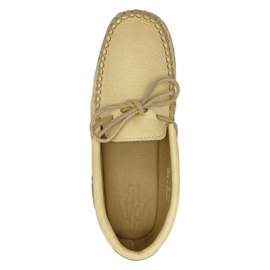 Men's Soft Sole Caribou Deer Tan Genuine Leather Moccasin Slippers ...