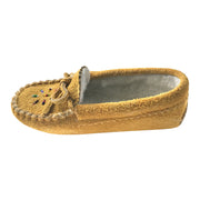 Children's Moose Hide Suede Fleece Lined Beaded Moccasins