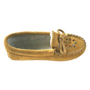 Children's Moose Hide Suede Fleece Lined Beaded Moccasins