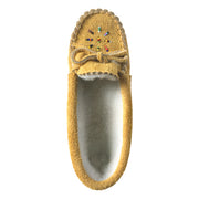 Children's Moose Hide Suede Fleece Lined Beaded Moccasins