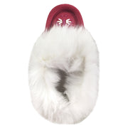 Baby Fuchsia Suede Lined Rabbit Fur Moccasins (Final Clearance)