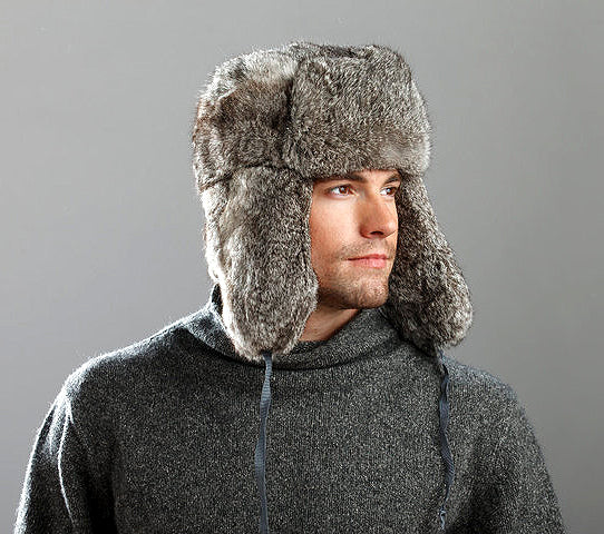 Crown Cap Rabbit Fur Russian Aviator Hat Natural