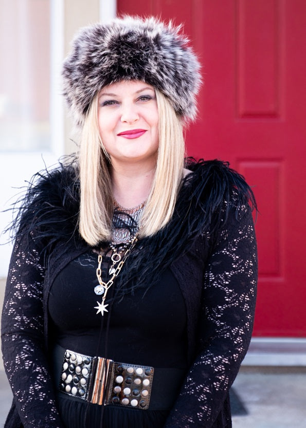 Women's Knitted Fox Fur Snowtop Hat