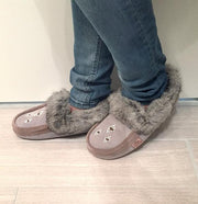 Women's Rabbit Fur Sheepskin Lined Suede Moccasins