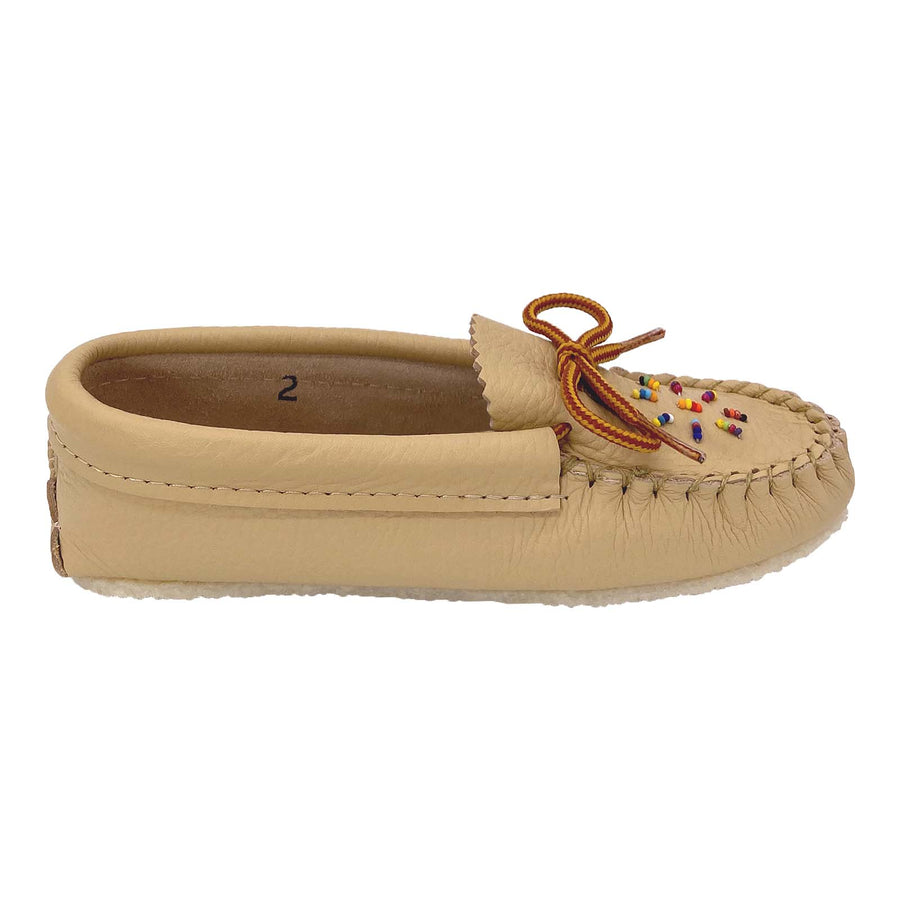 Children's Crepe Sole Leather Beaded Moccasins