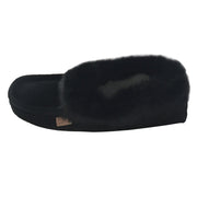 Men's Fleece Lined Suede Moccasins With Rabbit Fur