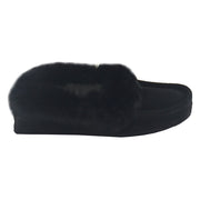 Men's Fleece Lined Suede Moccasins With Rabbit Fur