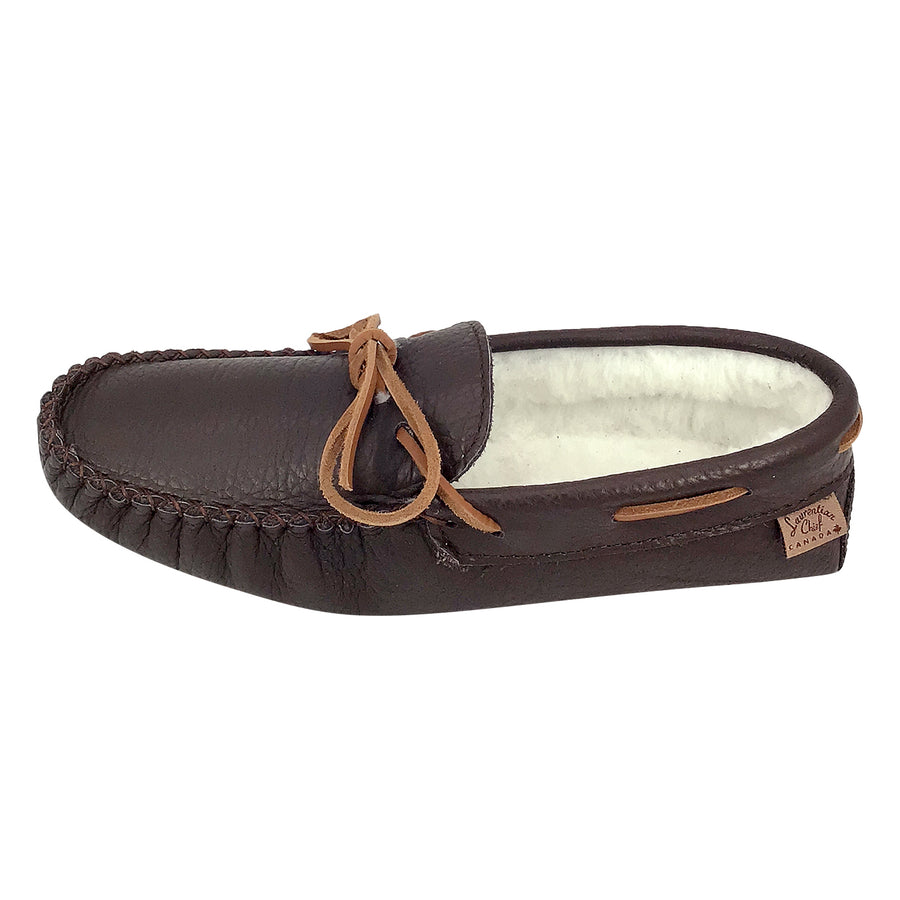 Men's Fleece Lined Buffalo Leather Moccasins