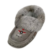 Men's Fleece Lined Suede Rabbit Fur Moccasins