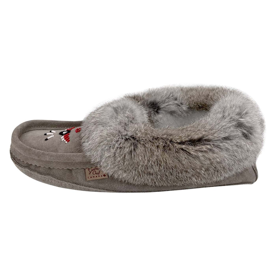 Men's Fleece Lined Suede Rabbit Fur Moccasins