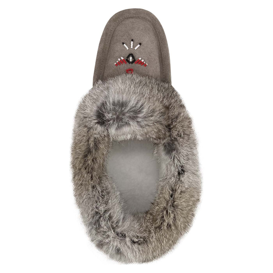 Men's Fleece Lined Suede Rabbit Fur Moccasins