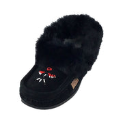 Men's Fleece Lined Suede Crepe Sole Rabbit Fur Moccasins