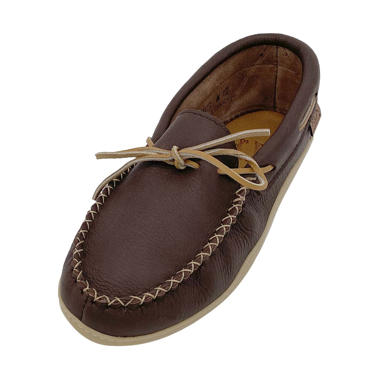 mens leather moccasin slippers hard sole