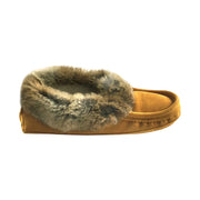 Men's Fleece Lined Suede Moccasins With Rabbit Fur