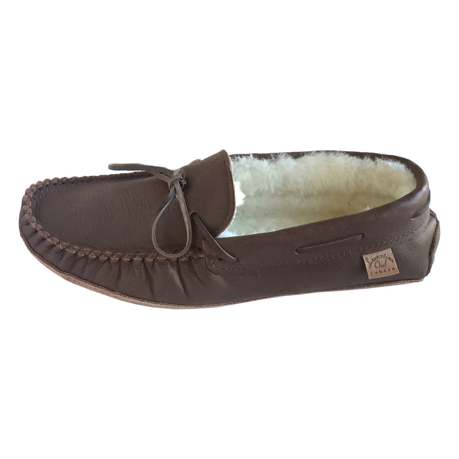 Men's Sheepskin Lined Moccasin Slippers