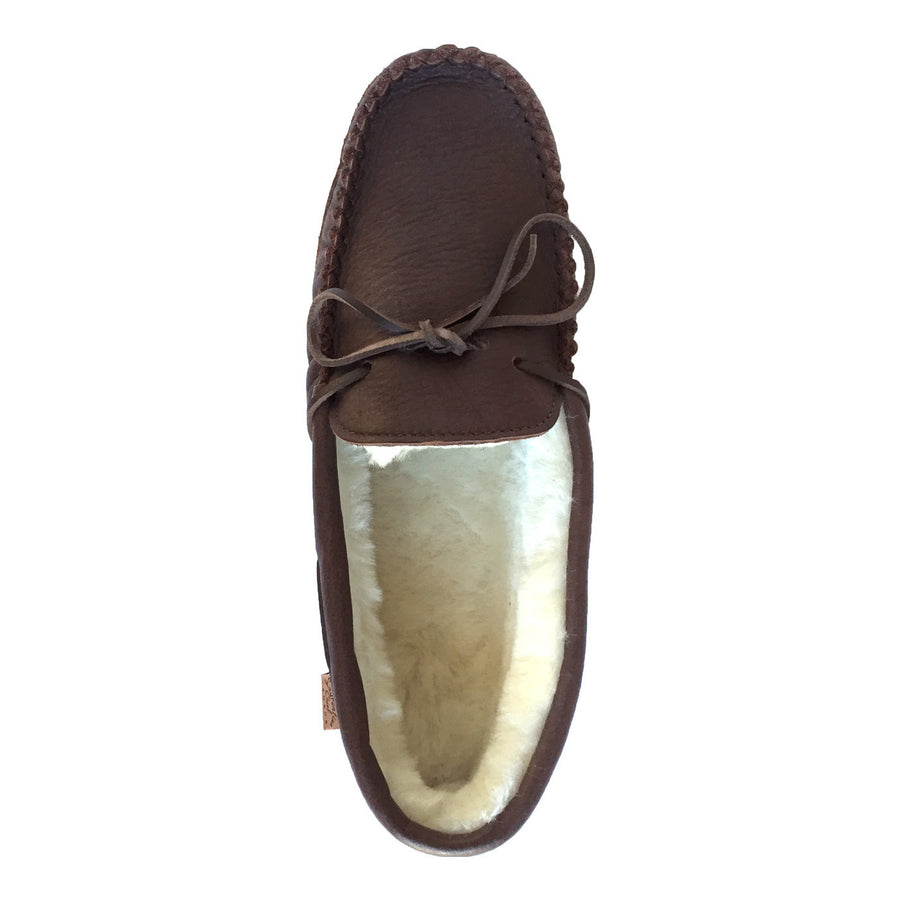 Men's Sheepskin Lined Moccasin Slippers