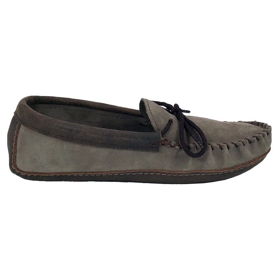 Men's Memory Foam Grey Suede Moccasins