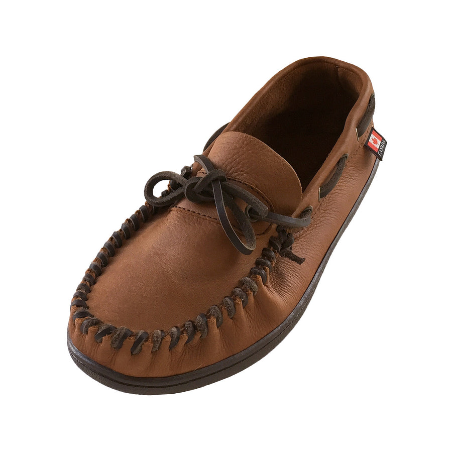 Men's Hunter Sole Wide Width Leather Moccasin Shoes
