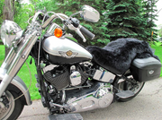 Black Sheepskin Motorcycle Seat Cover